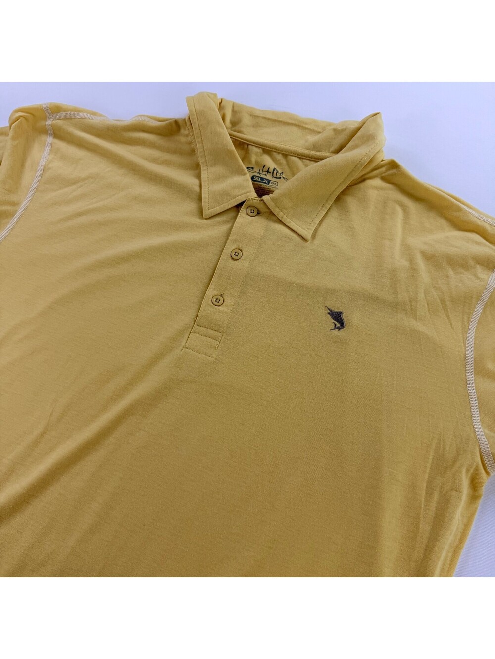 Salt Life SLX UVapor Performance Polo Men’s XXL Yellow Marlin Fishing